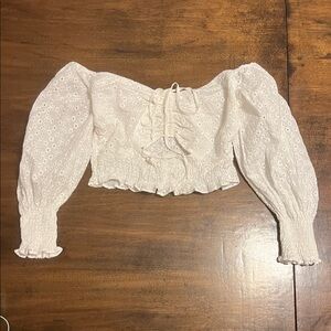 White Eyelet Off-Shoulder Top
